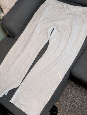 Wide leg PINK Sweatpants. Oatmeal Baggy